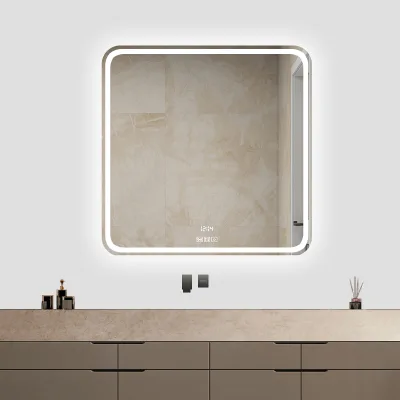 High Quality IP44 Waterproof Square Modern Frameless LED Bathroom Mirror for Showerroom