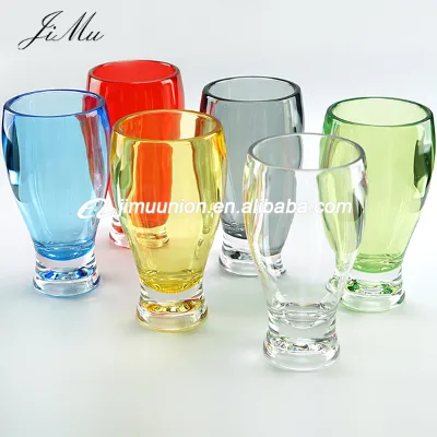 Wholesale Stocked Colorful Polycarbonate 14oz Short Unbreakable Hard Plastic Juice Cup