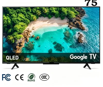 5 65 75 85 98 Inch TV Smart 4K UHD Android Frameless LED LCD TVs 2G RAM 64G ROM WiFi BT ISDB Televisor OEM Accept Custom