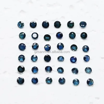 3mm Round Lab Created Dark Blue Sapphire Faceted Loose Gemstone Wholesale Calibrated with Light for Fine Jewelry Setting