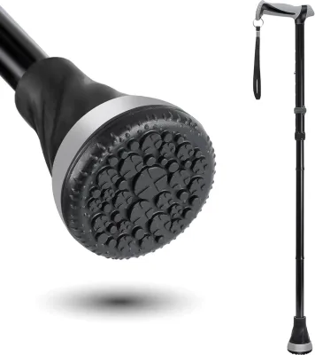 Aluminum Quad Cane With Large Base, Black