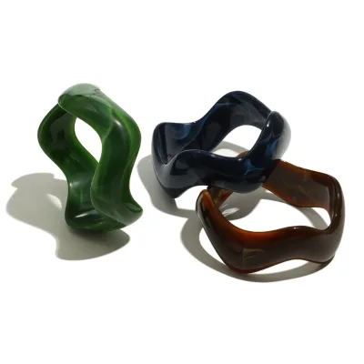 Minimalist Fashion Jewelry Bracelets Bangles Wave Bangle Acrylic Bangles for Women