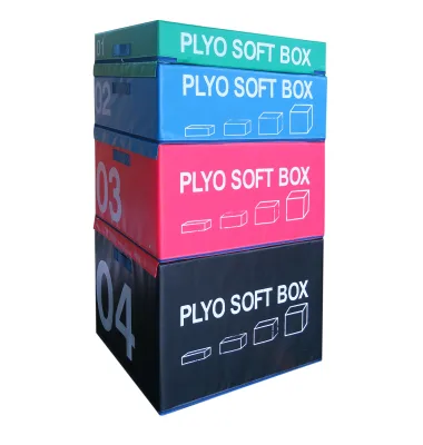 Hot Sale 4 in 1 Plyometric Jump Exercise Training PVC Leather Foam Soft Box Fitness Mats 10mm Thick Customizable