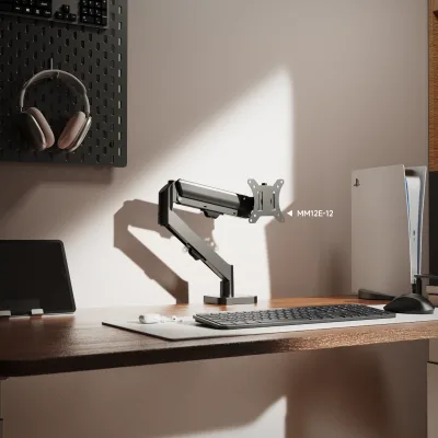 AUKI Populaire fabrieksdirecte gasveer-monitorarm, hoogteverstelbare enkele bureaustandaard voor 32-inch computerscherm