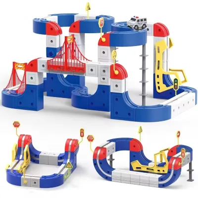 Magnetic Infinity Track Set 115-Piece Plastic Car Building System Lithium Battery Educational Activity Toy Global Resale Program