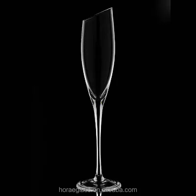 High Quality Oblique Champagne Cup Crystal Goblet for Celebrations