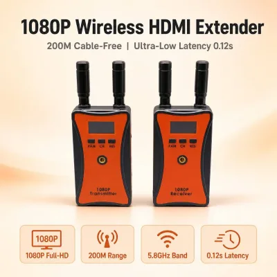 1080P HDMI Wireless Extender 200M TX RX Kit USB Audio Video Support F970 F750 Battery for Home Outdoor Theater Monitor Display