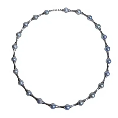 Ehao Jewelry Pearl Bamboo Pull Bead Elegant Necklace
