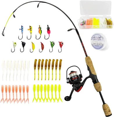 Custom 26'' 28'' 30'' Cork Handle Ice Fishing Rods  and Reel Combo (B02)
