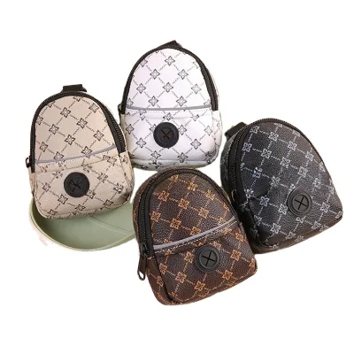 Leather Backpack with Safety Leash and Ventilation Holes for Small Dogs Cats, Portable Pet Travel Carrier Bag