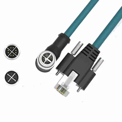 8-Core Highly Flexible Waterproof M12 Gigabit Network Cable Category 6A Industrial Camera Patch Cord Made of Pure Copper