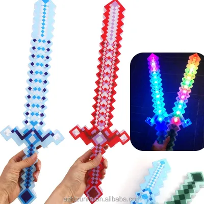 Wholesale Halloween Christmas RGB LED Light-Up Flashing Pixel Sword Toys for Kids Birthday Party Favor Gift