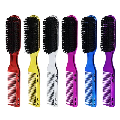 Electroplated Color Styling Comb Men's Double-Sided Brush