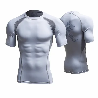 High Quality Rash Guard Short Sleeve Mma Compression Shirt Mens Boxing Rash Guard Rashguard OEM