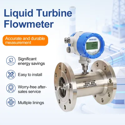 High Accuracy Stainless Steel Turbine Flow Meter Flange Connection Anti-corrosion Liquid Flow Sensor for Water Metering