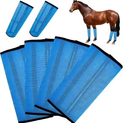 Horse Leg Anti-mosquito Fly Bite Protective Cover PVC Mesh Material 4 Pack General Equestrian Supplies