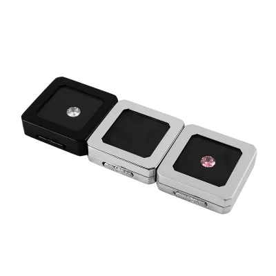 High Quality Diamond Display Case Reversible Black and White Cushion Exquisite Gemstone Storage Box