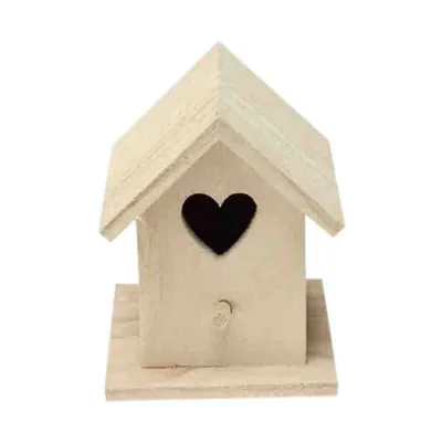 Polished Eco-Friendly Folk Art Home Decor Wooden Bird House with Animal Theme-Tabletop Decoration & Gift