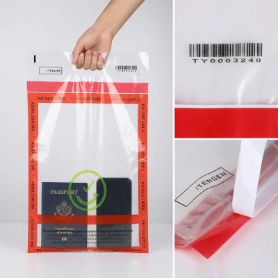 LDPE HDPE Co-Extruded PE Tamper Evident Security Confidential Deposit Bag for Exhibition Use