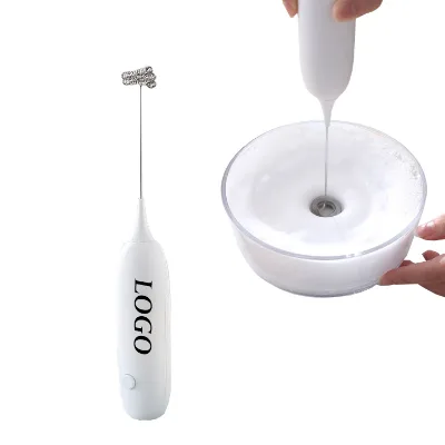 Custom Electric Coffee Milk Stirrer Portable Stainless Steel Egg Beater with Printed Logo