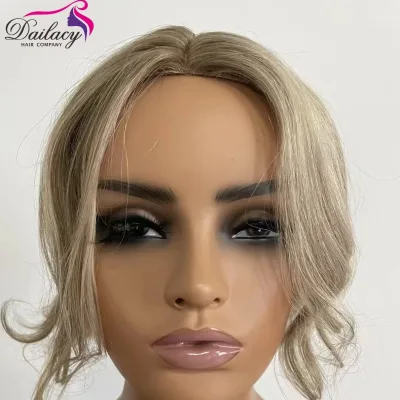 European Women Wig 8T/14/16# Human Highlight Short Pixie Cut Wig 4*4 8inch Human Remy Women Toppers