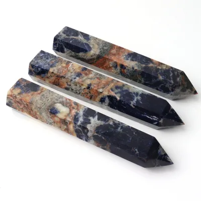 Natural large crystal towers sodalite tower blue sodalite stone point wand for decor