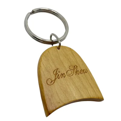 Manufacturer Custom logo Engraved Eco Gift Wood Keychain Blank