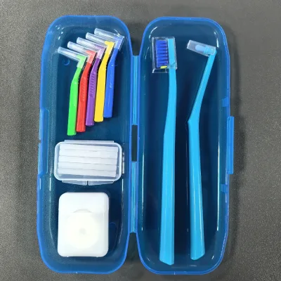 Soft Bristle Orthodontic Toothbrush Kit Interdental Cleaning Set Dental Travel Kit for Sensitive Gums Braces Aftercare