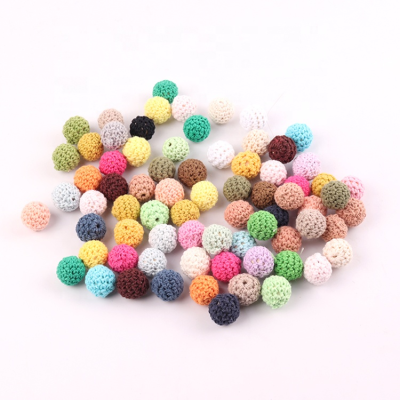 High Quality 16 mm Crochet Round Colour Mix Ball Knit Crochet Beads Baby Crochet Cotton Beads