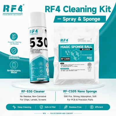 RF4 530 Cleaner & CS05 Nano Sponge Mild Strong Adsorption Soft No Residue Non-Corrosive PCB Lens Cleaning Kit OEM ODM