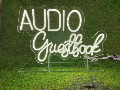 Free Design Audio Guestbook Custom LED Neon Sign Advertising Equipment with Acrylic Body for Decor