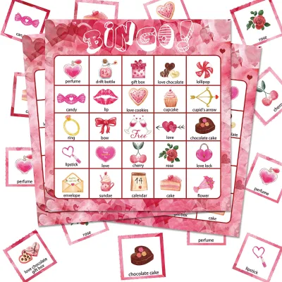 Valentine's Day Tea Party Card Set for Cake Decorating Supplies Board Game Essentials