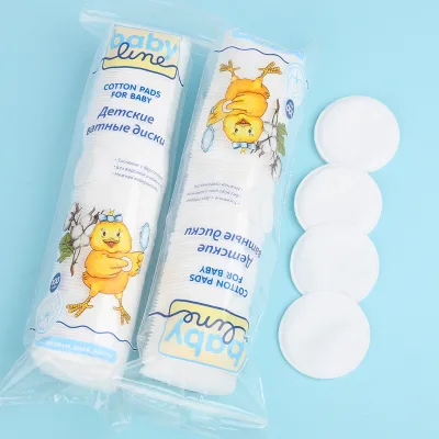 Bin Bag Cosmetic Cotton Round Shape Make up Remover Opp Bag Cotton Pads Soft Packing 100 Pcs Skin Care Cotton Pads Bulk 5.8cm