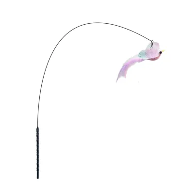 Wear Resistant Solid Structure Lightweight Grip Feline Play Wand 360 Rotation Flexible Swing For Wall Mounted Indoor Feline Gadg