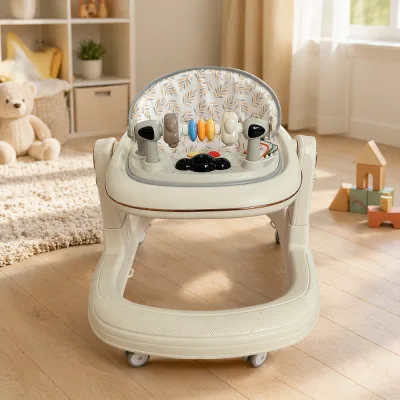 Foldable Baby Walking Trainer Silent Wheels Colorful Musical Design