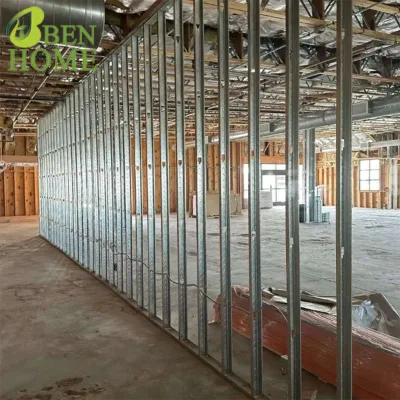 High Strength Lightweight Galvanized Metal Frame Stud System for Ceiling Wall Framing Modern Apartments Villas Office Interiors