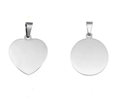Stainless Steel Metal Customized Engraved logo Pattern Pendant Necklace Pendant Bracelet Charm  Key Chain Charm