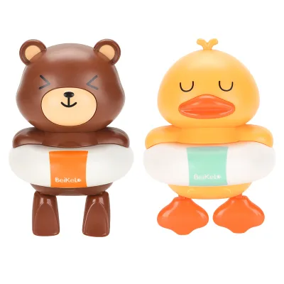 Popular Wind up Duck Bear Bath Toys Swimming Floating Bath Water Toy for Baby