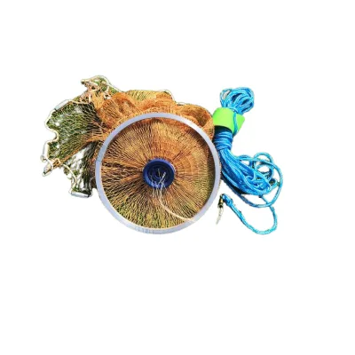 Customizable 1.2m-3.6m Long Nylon Monofilament Fishing Nets Double Aluminium Ring PA Lead Sinkers Free Plastic Bag Packaging