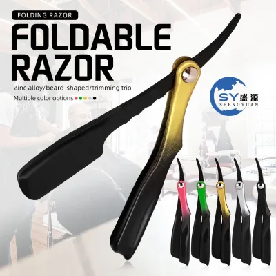 Professional Hairdressing Salon Magnetic Folding Straight Razor Zinc Alloy Head ABS Handle Barber Beard Shaving Tool for Men