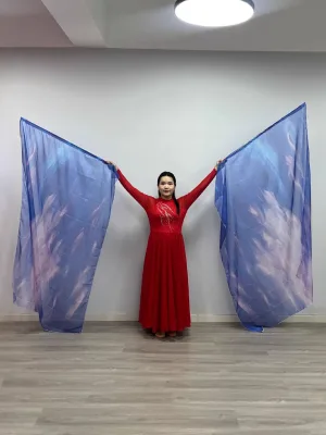 New Style Belly Dance Costume & Prop-Gradient Color Veil for Stage Performance Women's Adult Training Dancerwear
