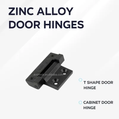 Ilooklock CL254 Leisure Facilities Door Hardware Hinges Black Butt Hinge Zinc Alloy Cabinet Hinge T Shape 180 Degrees Opening