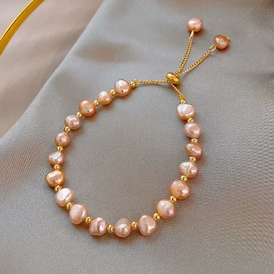 Baroque Freshwater Pearl Best Friend Bracelet Bracelet Ins Fashion Design Hand Jewelry Internet Celebrity Sister Bracelet