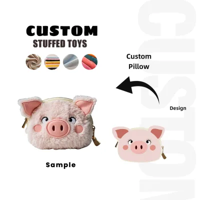 Cute Children's Change Purse Small Wallet Customized Plush Cartoon Wallet Key Bag with logo Plush Coin Purse