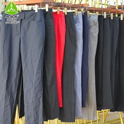 Wholesale Used Clothes Ladies Suit Pants Guangdong Summer Polyester/Cotton Clothing Bundle