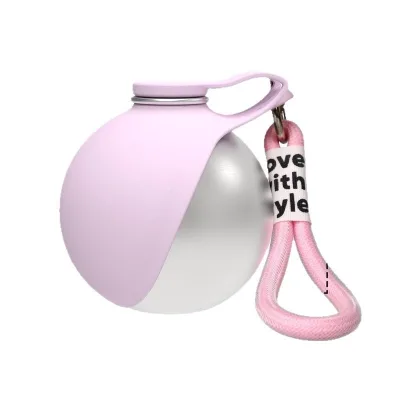 304 Round Stainless Steel Pet Water Bottle - Dog Outdoor Drinking Cup - Portable Pet Feeder