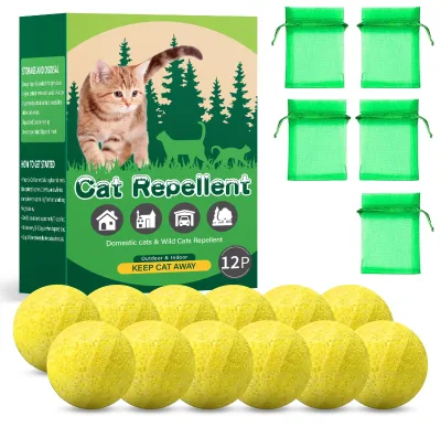 12 Packs Colorful Quartz Sand Cat Repellent Balls Safe Pet Deterrent with Plant-Based Formula