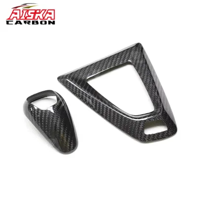 AISKA LHD Only Dry Carbon Fiber Gear Surround Cover Gear Knob Trim Interior Trims for BMW F80 M3 F82 F83 M4