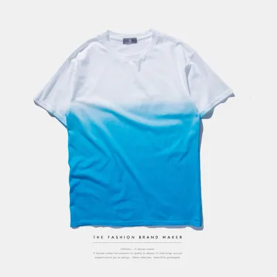 Wholesale Short Sleeve Custom 100% Cotton Gradient Men Tie Dye Shirts