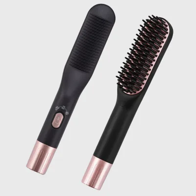 Multi-function Portable Negative, Electric Hair Straightener Brush Straightening Ceramic Heating Hot Air Comb Brush/